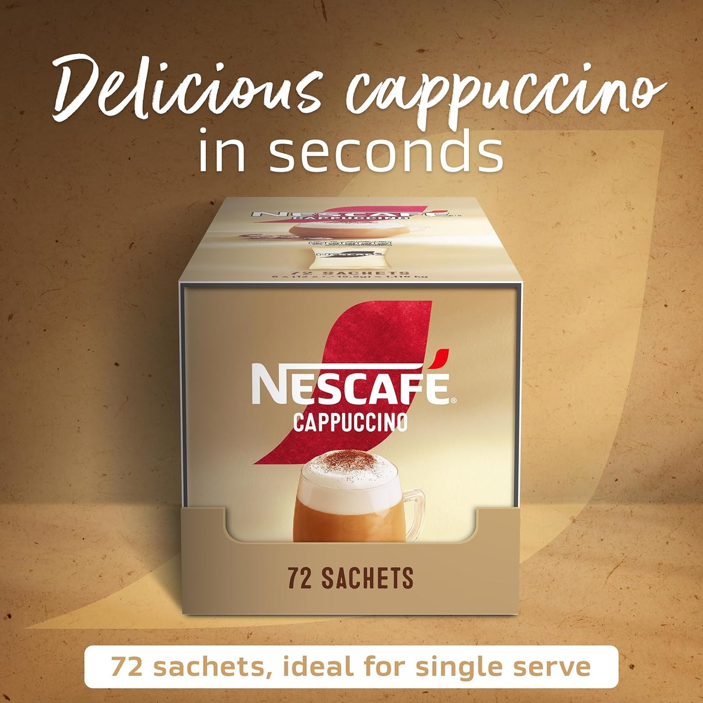 NESCAFÉ Cappuccino Coffee Instant Drink One Cup Sachets Pack 72x 15.5g