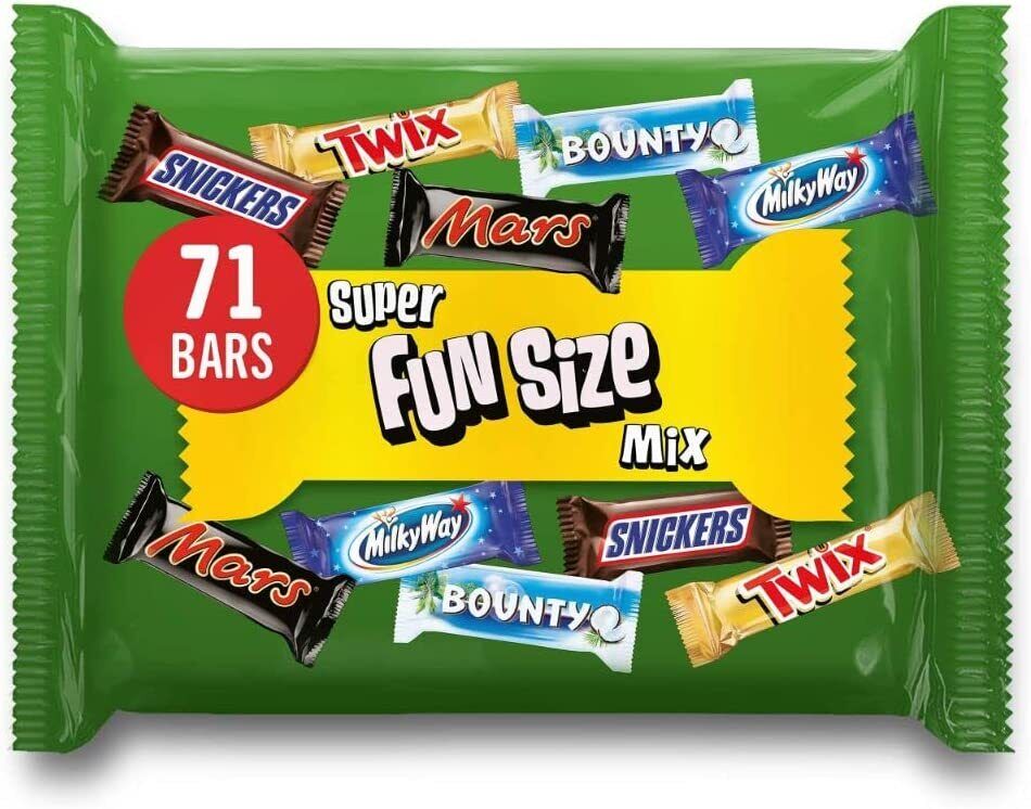 Mars Super Fun Size Mix 71 Bars Variety Assorted Minis Chocolate Bars Pack 1.4kg