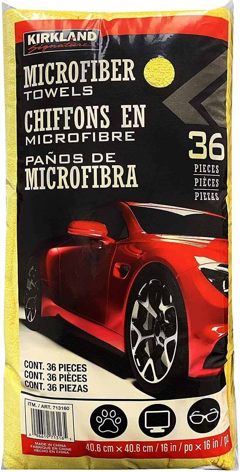 Kirkland Ultra Plush Micro Fibre Large Cloth Towels Car Polish Household 36 pack