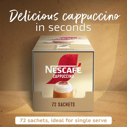 NESCAFÉ Cappuccino Coffee Instant Drink One Cup Sachets Pack 72x 15.5g