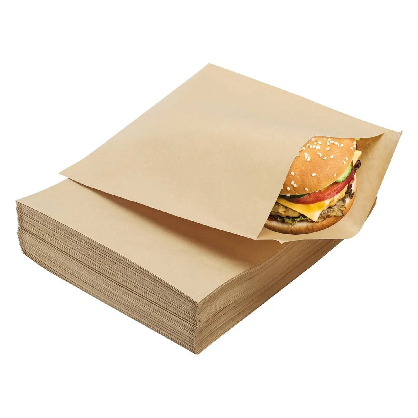 Brown Kraft Paper Bags Eco-Friendly Flat Strung Fruit and Food Storage Size 8.5" x8.5"