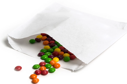 white Kraft Paper Bags Eco-Friendly Flat Strung Fruit and Food Storage Size 10" x 10"