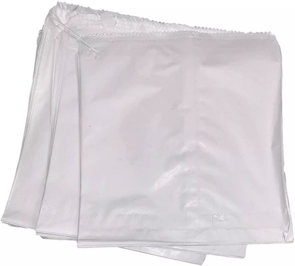 white Kraft Paper Bags Eco-Friendly Flat Strung Fruit and Food Storage Size 10" x 10"