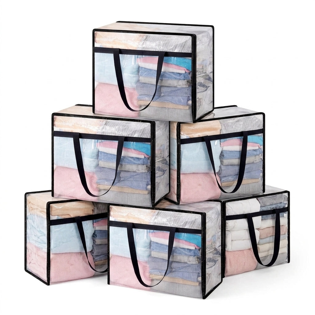 Heavy Duty 40L Clear Clothes Storage Bag Waterproof Multifunctional Organizer