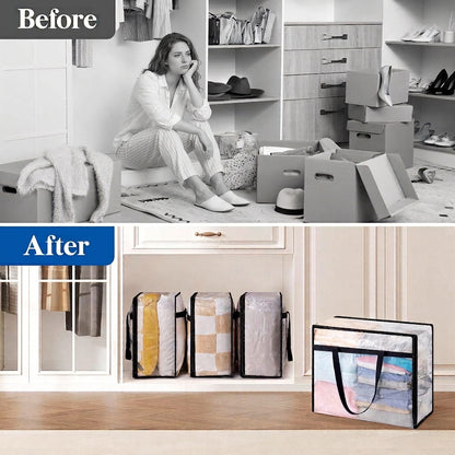 Heavy Duty 40L Clear Clothes Storage Bag Waterproof Multifunctional Organizer