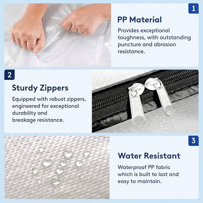 Heavy Duty 40L Clear Clothes Storage Bag Waterproof Multifunctional Organizer