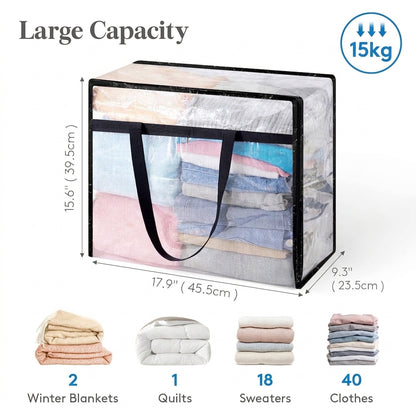 Heavy Duty 40L Clear Clothes Storage Bag Waterproof Multifunctional Organizer