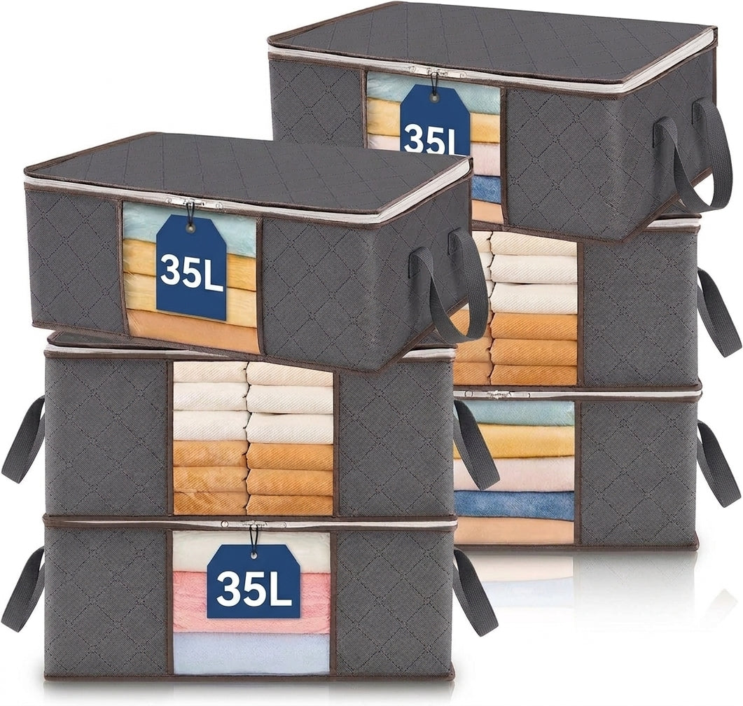 Clothes Storage Bags Foldable 35L Wardrobe Organiser Moving House Clear Window