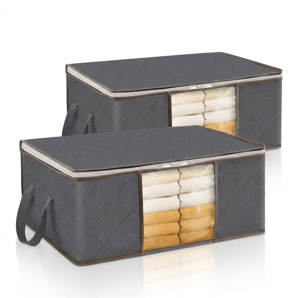 Clothes Storage Bags Foldable 35L Wardrobe Organiser Moving House Clear Window