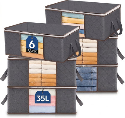 Clothes Storage Bags Foldable 35L Wardrobe Organiser Moving House Clear Window