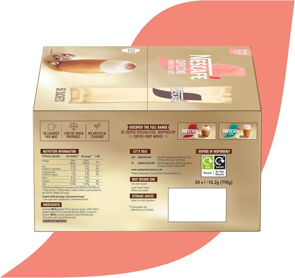 NESCAFÉ Cappuccino Unsweetened Taste Instant Coffee Sachets 50x 14.2g