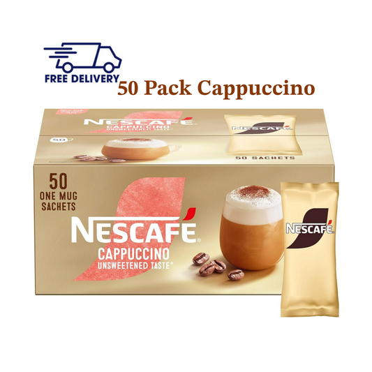 NESCAFÉ Cappuccino Unsweetened Taste Instant Coffee Sachets 50x 14.2g