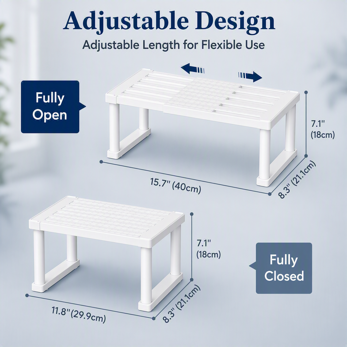 Expandable Kitchen Counter and Cabinet Shelf Organiser Heavy Duty Storage Rack